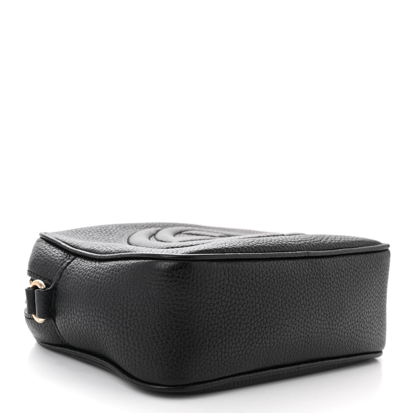Pebbled Calfskin Small Soho Disco Bag Black