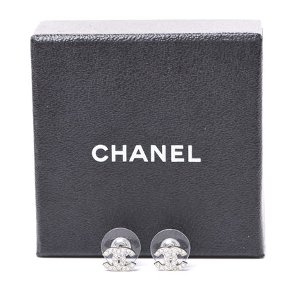 Chanel Crystal Mini Timeless CC Earrings Silver 5 of 5