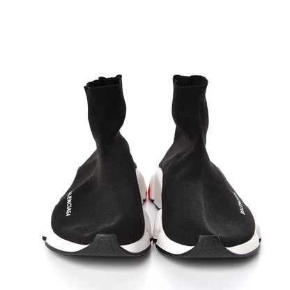 Balenciaga Neoprene Knit Womens Speed Sneakers 40 Black White Red 2 of 6