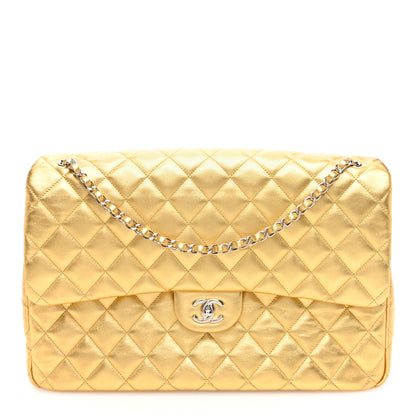Chanel Metallic Lambskin Quilted XXL Travel Flap Bag Gold 1 of 10