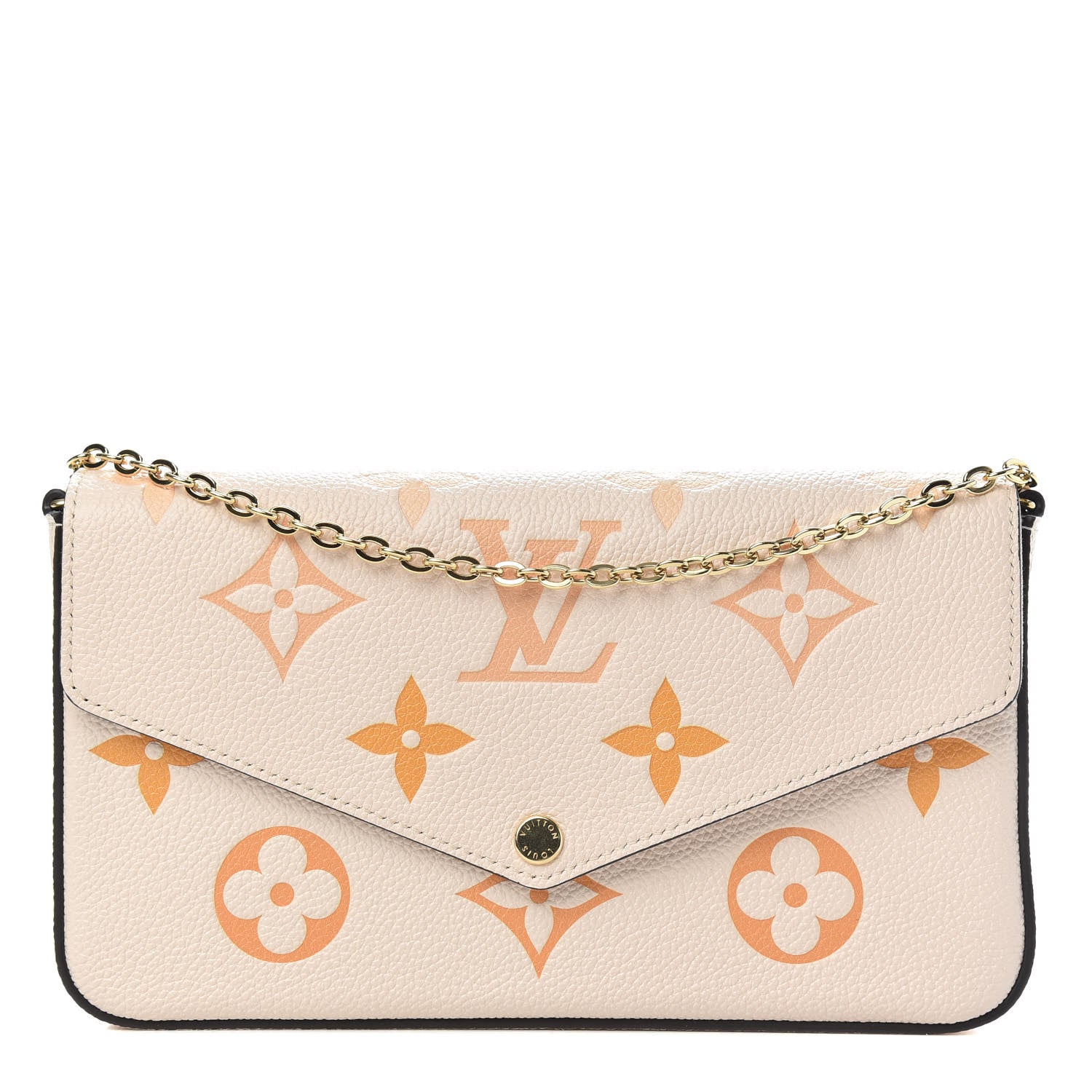Louis Vuitton Empreinte Monogram Giant By The Pool Felicie Pochette Chain Wallet Cream Saffron 1 of 9