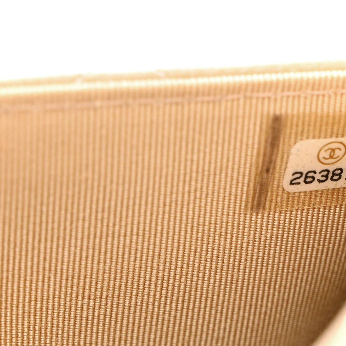 Caviar Quilted Wallet On Chain WOC Beige