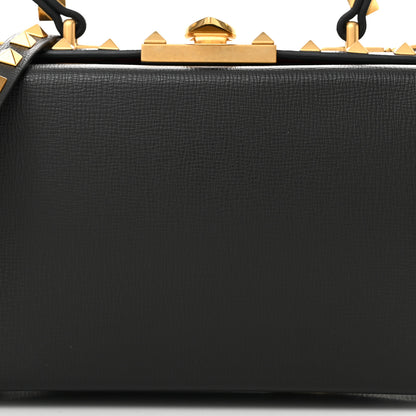 Valentino Garavani Grainy Calfskin Rockstud Alcove Box Top-Handle Bag Black 7 of 10