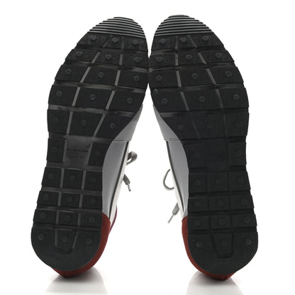 Balenciaga Mesh Calfskin Neoprene Mens Race Runner Sneakers 42 Grey Burgundy 5 of 7