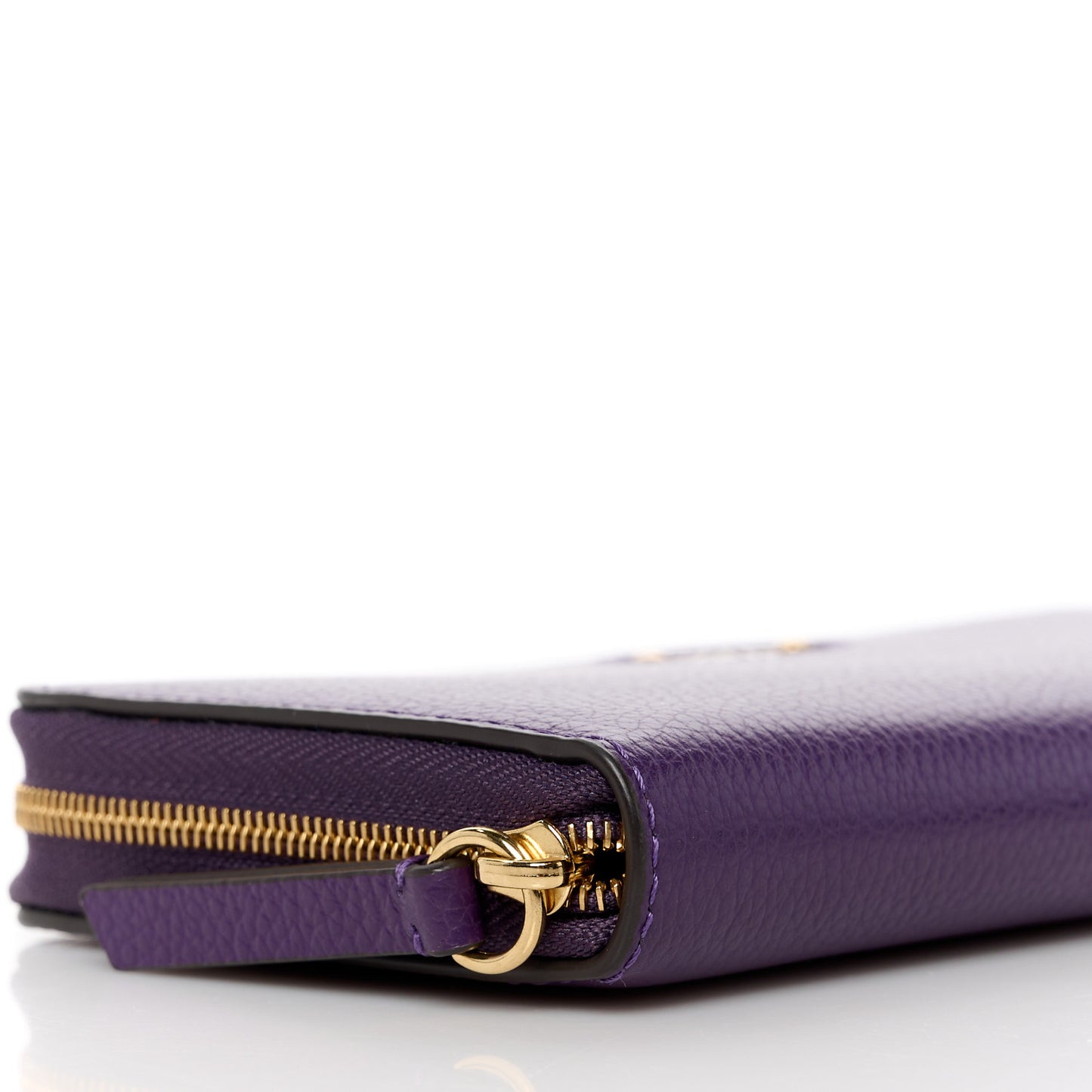 Small Classic Grain Zip Around Long Wallet Amethyst