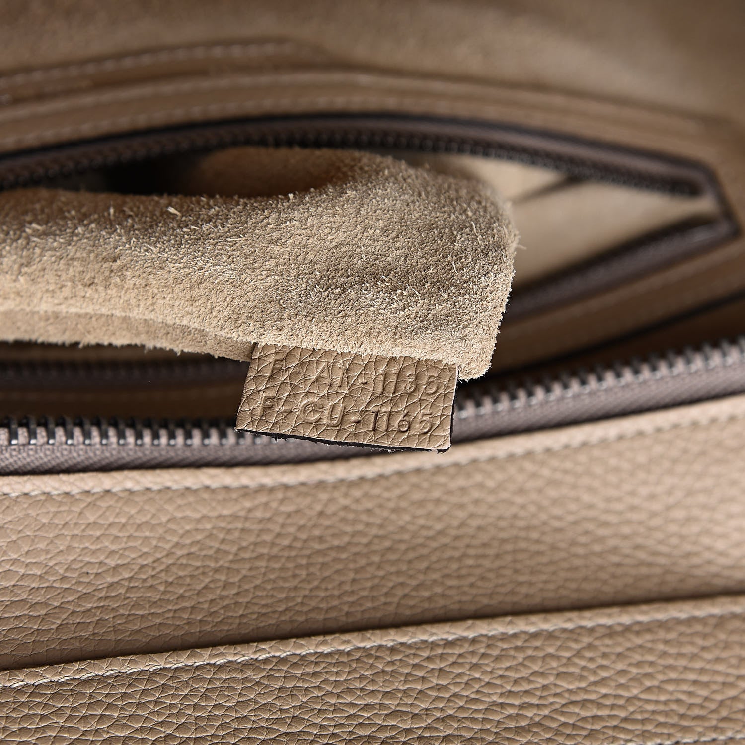 Celine Drummed Calfskin Mini Luggage Dune 7 of 13
