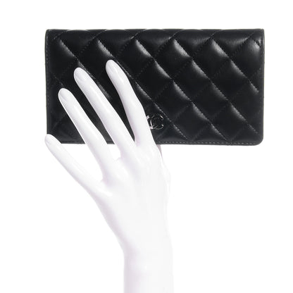 Chanel Lambskin Quilted Yen Wallet Black 2 of 9