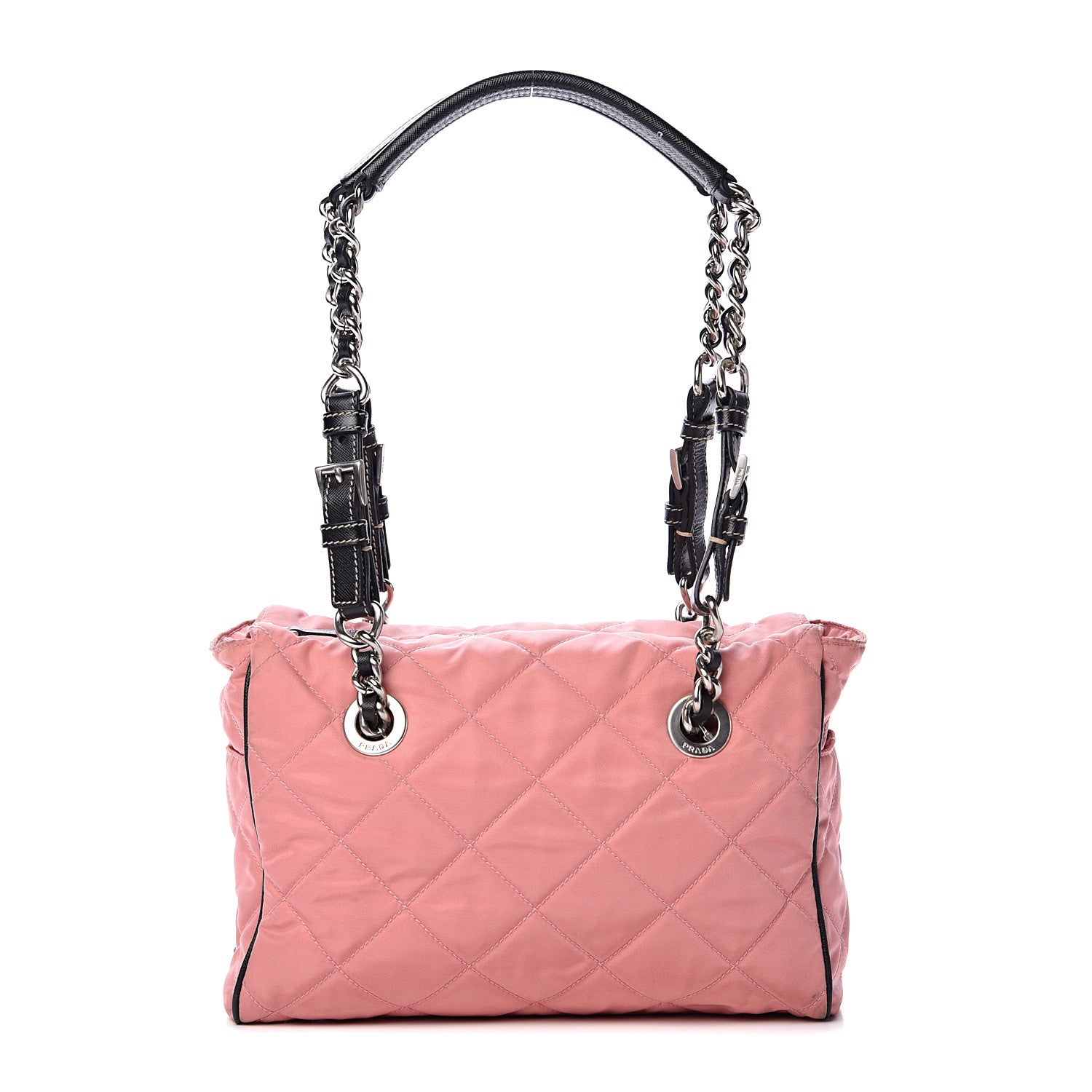 Prada Tessuto Nylon Quilted Shoulder Bag Rosa Black 1 of 18