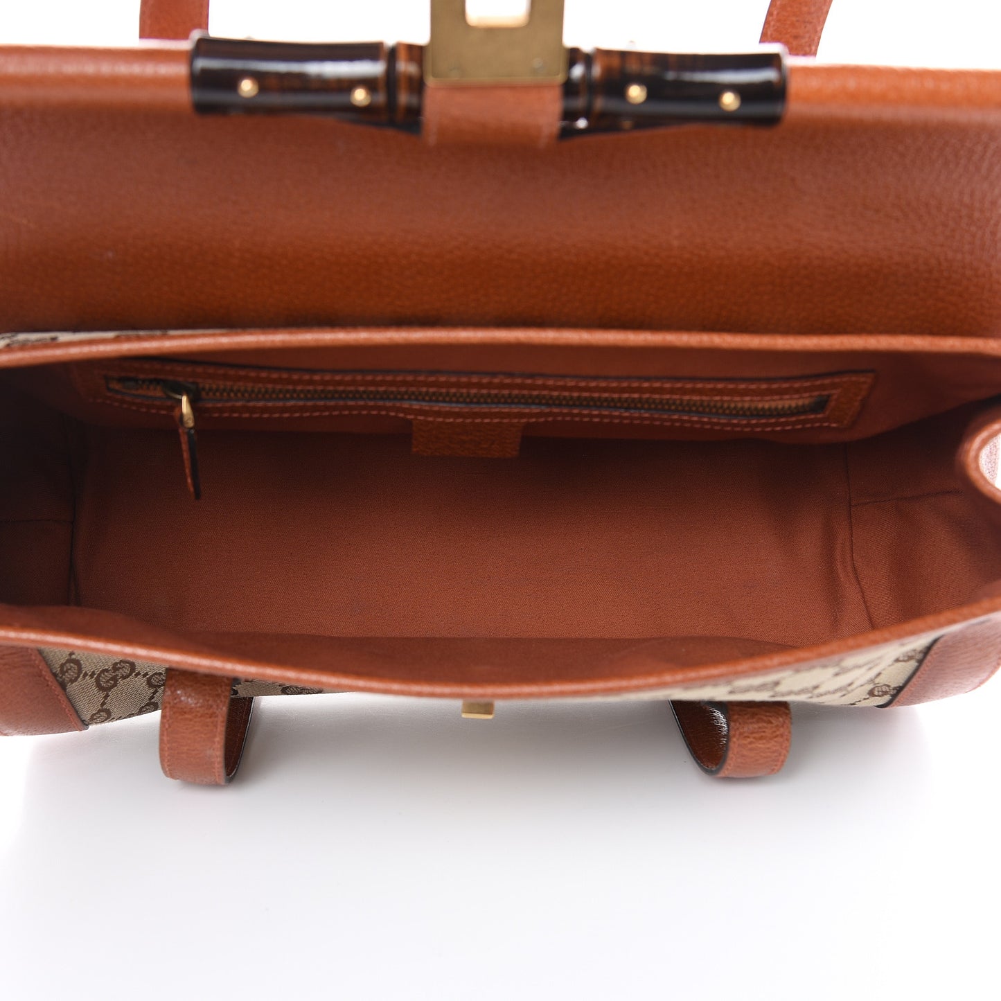 Monogram Bamboo Bullet Satchel Brown