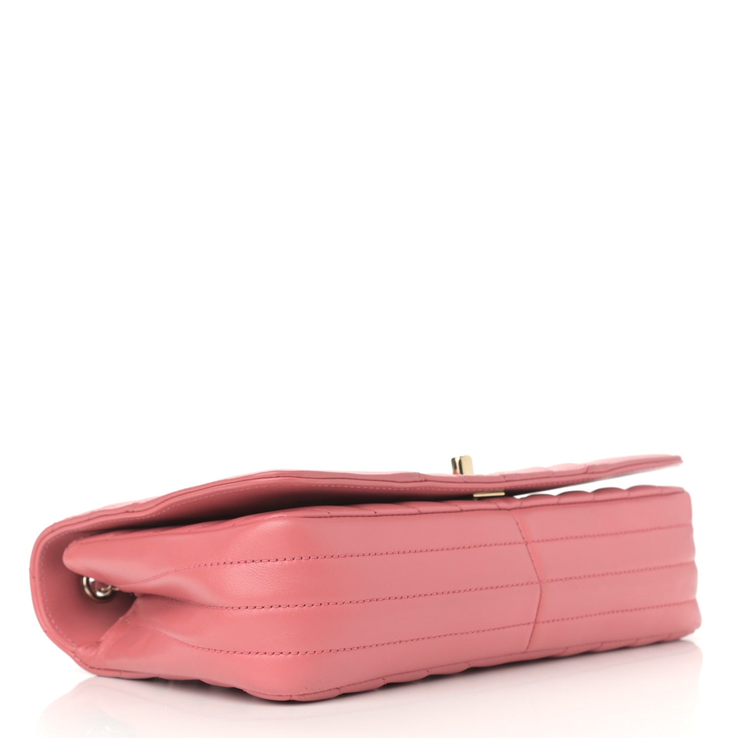 Calfskin Chevron Quilted Small Statement Flap Pink