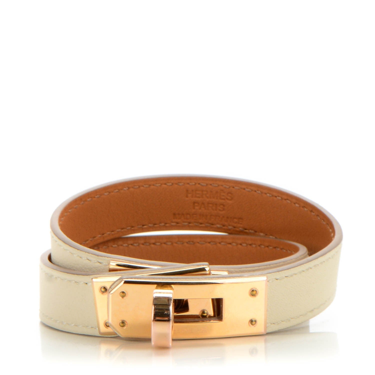 Hermes Swift Kelly Double Tour Bracelet S Craie 1 of 7