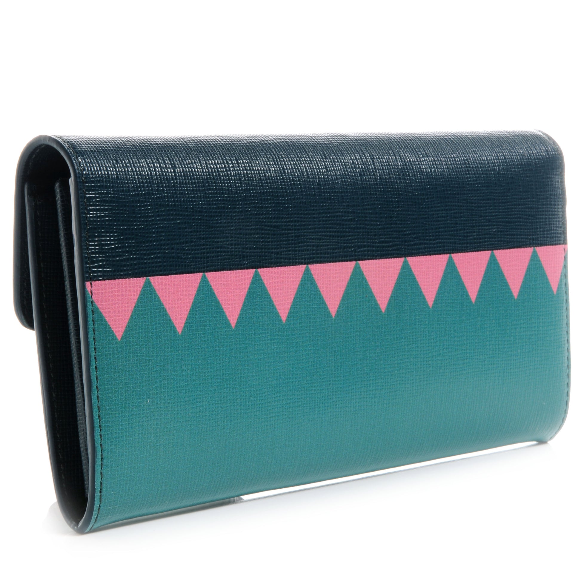 Fendi Vitello Crystal Tooth Monster Continental Wallet Oceano Multicolor 3 of 10
