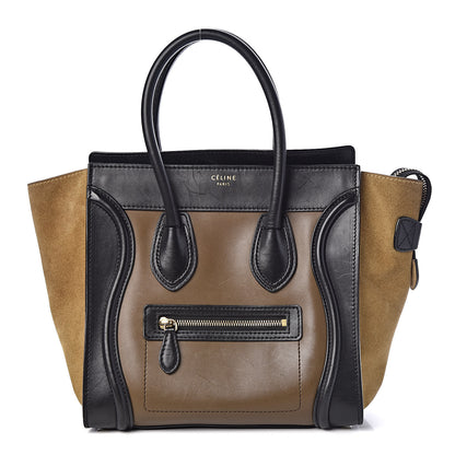 Celine Smooth Calfskin Suede Micro Tri-Color Luggage Almond 1 of 13