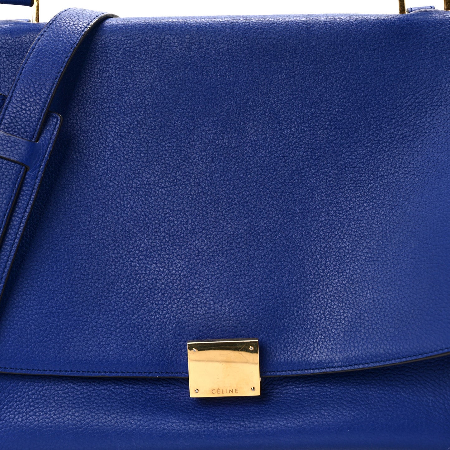 Drummed Calfskin Suede Medium Trapeze Indigo