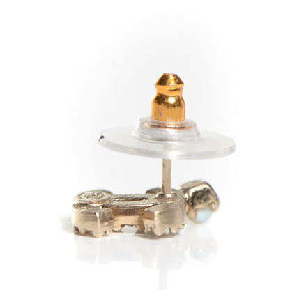 Chanel Crystal Pearl CC Earrings Gold 3 of 5