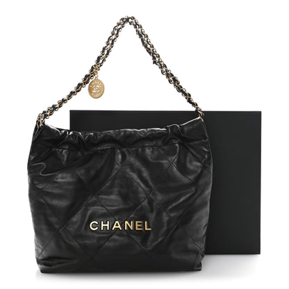 Chanel Shiny Calfskin Quilted Small Chanel 22 Black 12 of 12