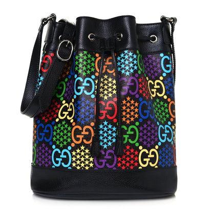 Gucci GG Supreme Monogram Psychedelic Bucket Bag Black 1 of 12