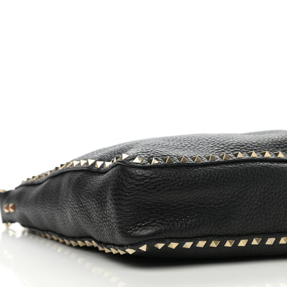 Valentino Garavani Pebbled Calfskin Large Rockstud Flip-Lock Messenger Bag Black 9 of 12