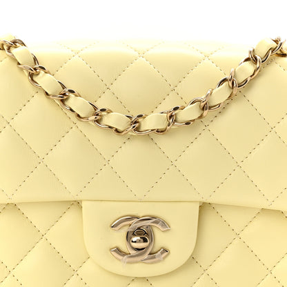 Chanel Lambskin Quilted Mini Rectangular Flap Light Yellow 8 of 10