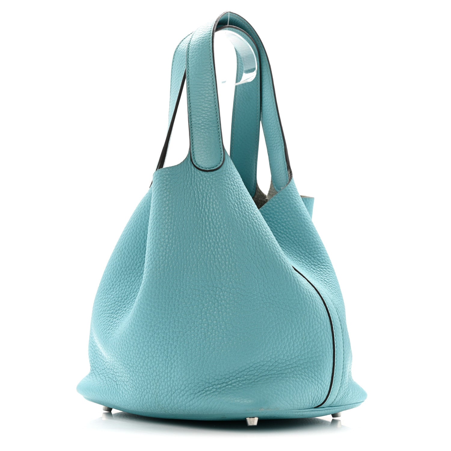 Hermes Taurillon Clemence Picotin Lock 22 MM Bleu Atoll 3 of 12