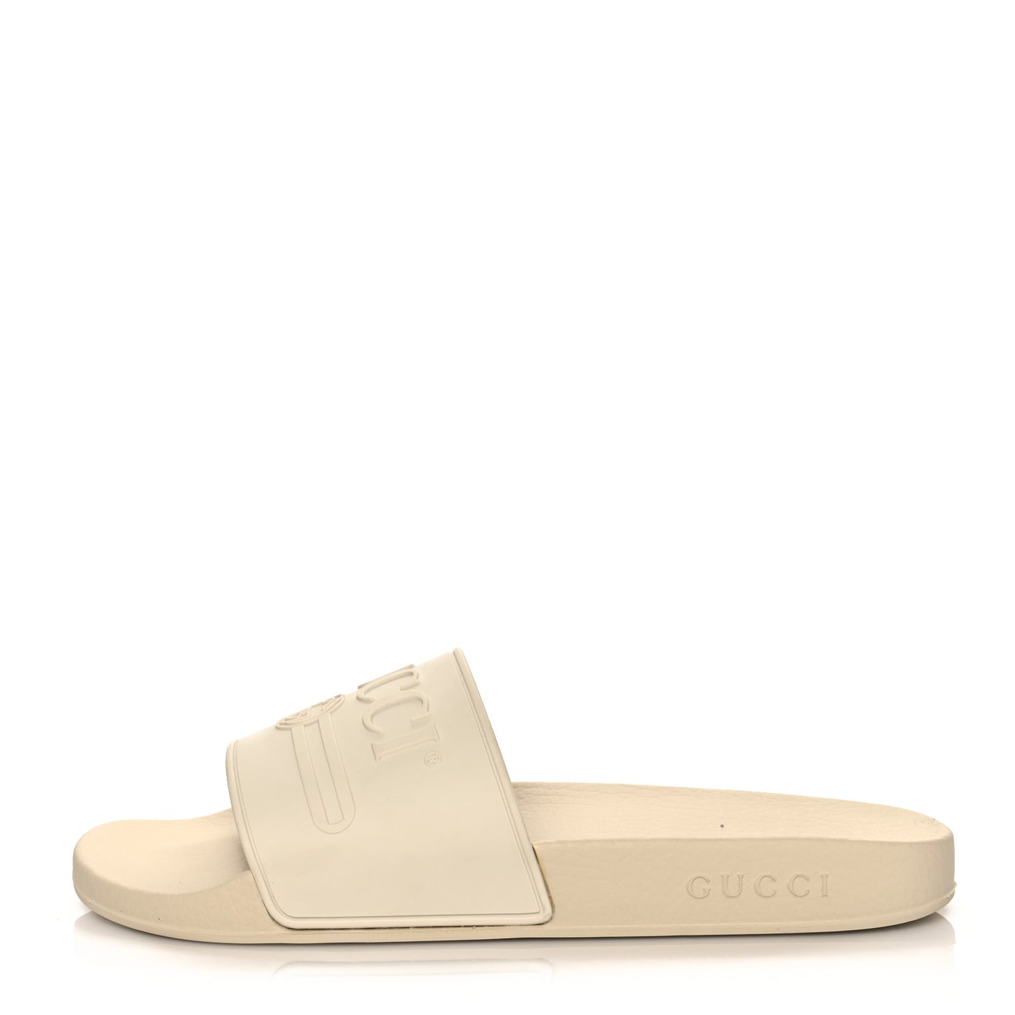 Rubber Womens Logo Slide Sandals Off White