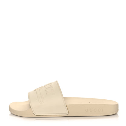 Gucci Rubber Womens Logo Slide Sandals Off White 1 of 7