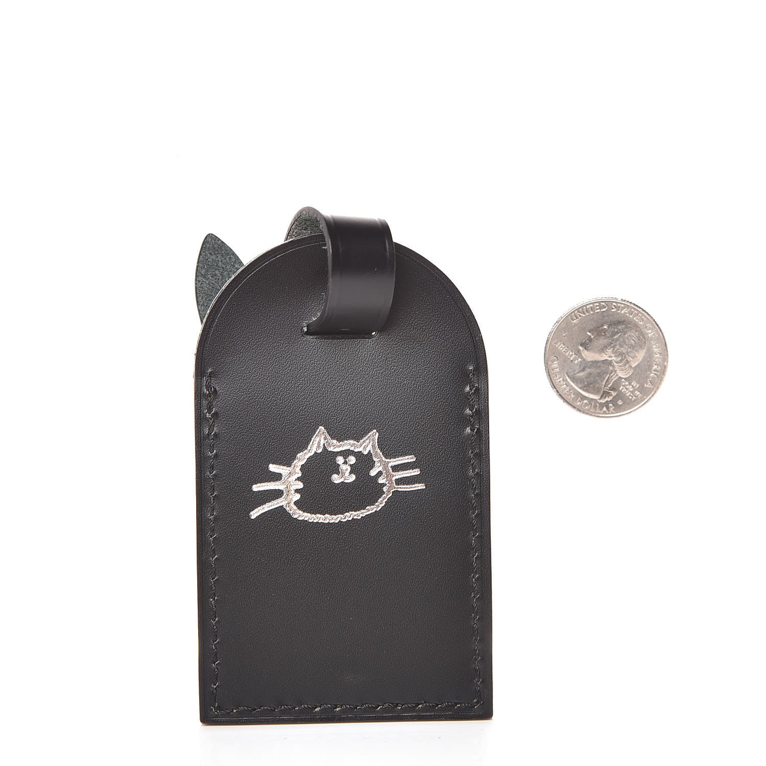 Louis Vuitton Calfskin Catogram Luggage Tag Black 2 of 5