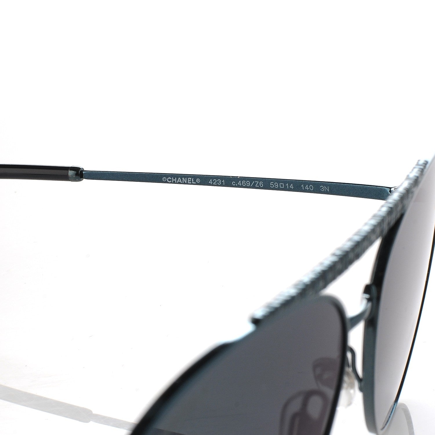 Chanel Aviator Metallic Pilot Sunglasses 4231 Dark Blue 6 of 9