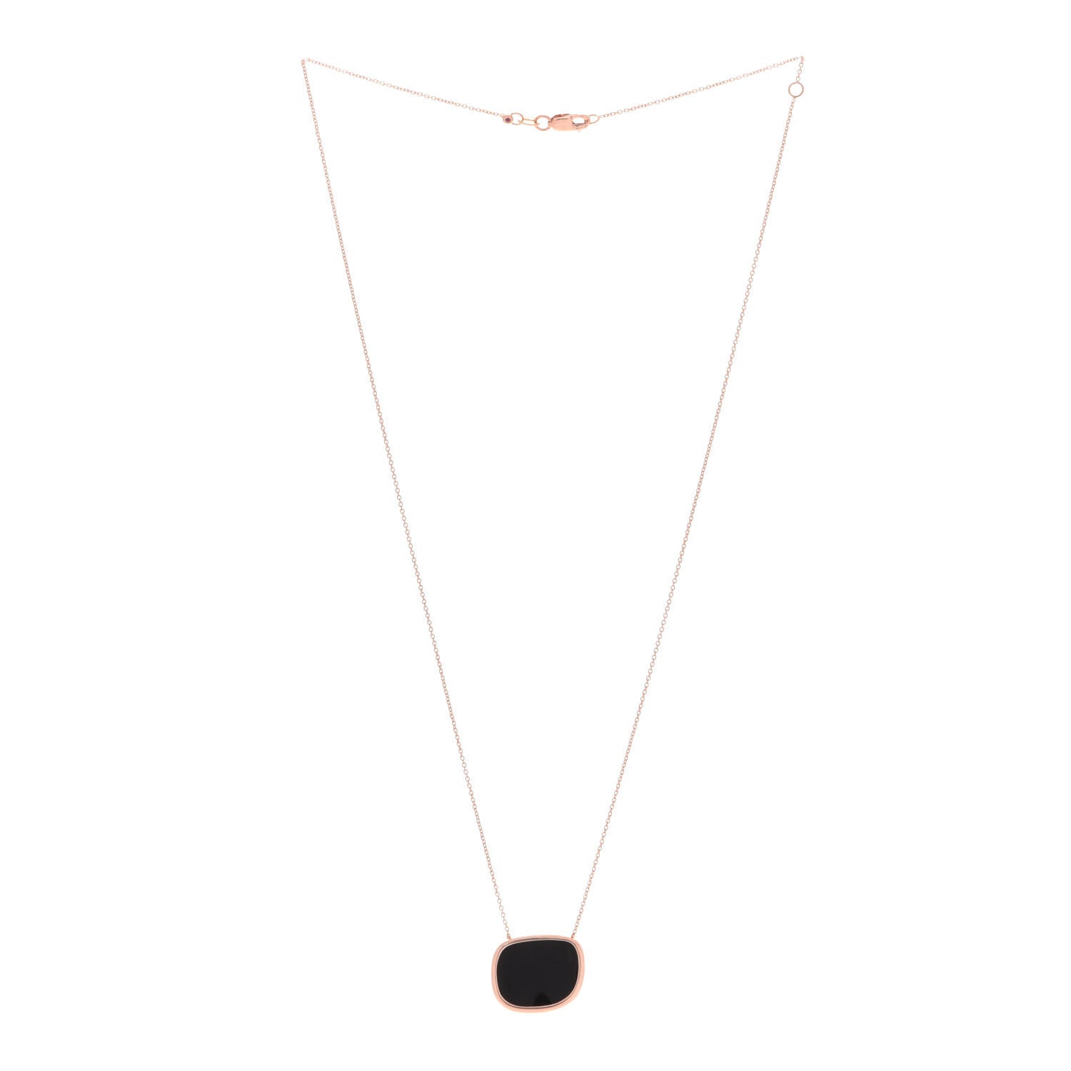 Roberto Coin 18K Rose Gold Black Jade Amphibole Pendant Necklace 3 of 7