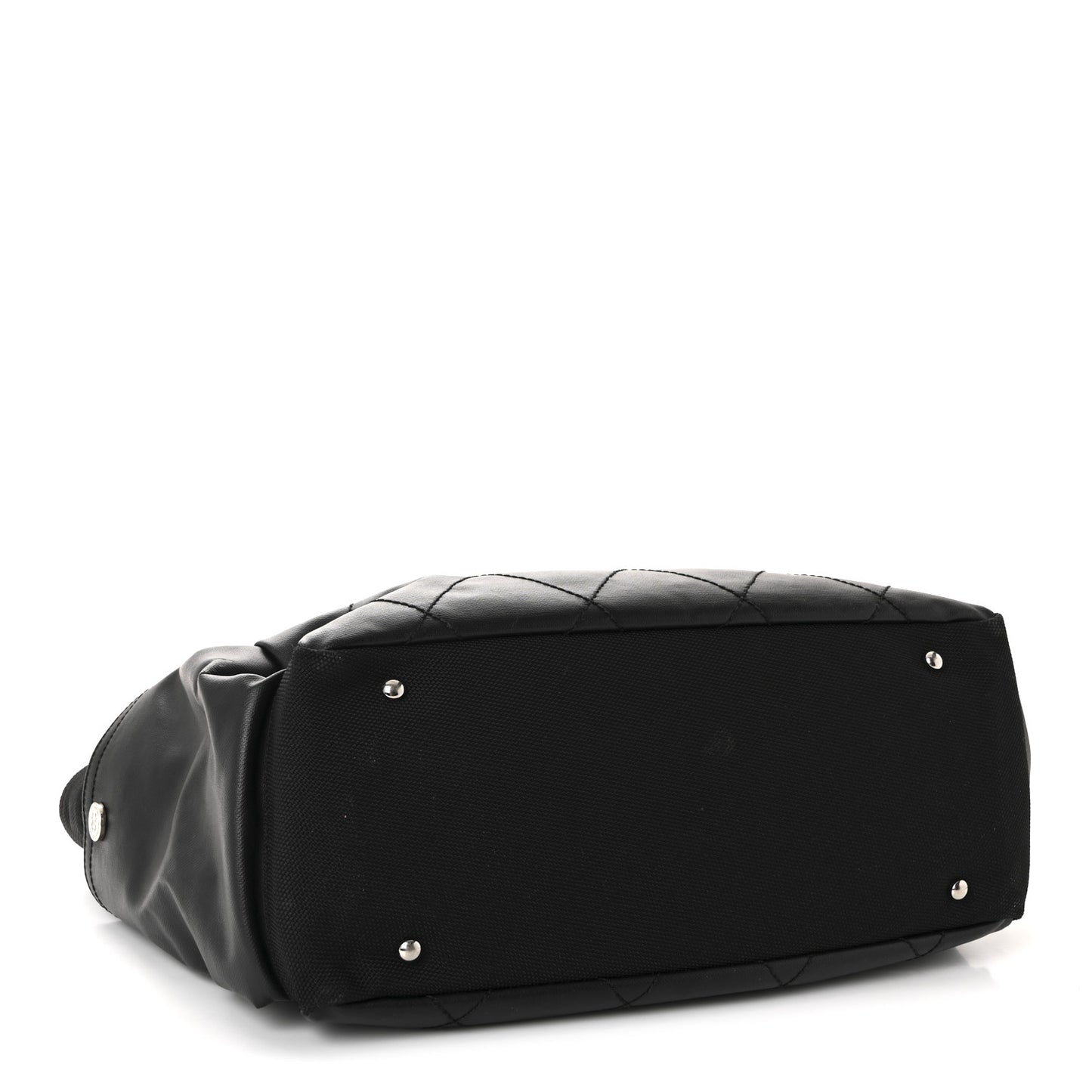 Coated Canvas Quilted Large Paris Biarritz Tote Black