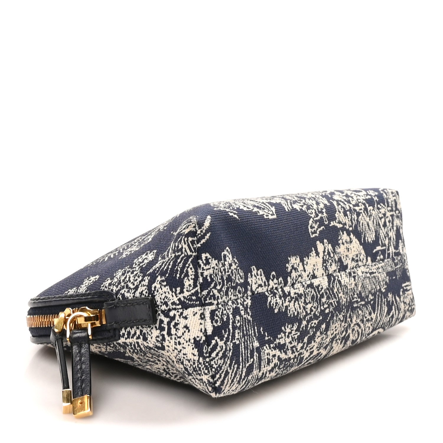 Christian Dior Embroidered Toile De Jouy 30 Montaigne Cosmetic Pouch Blue 4 of 10