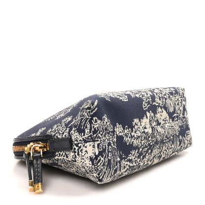 Christian Dior Embroidered Toile De Jouy 30 Montaigne Cosmetic Pouch Blue 4 of 10