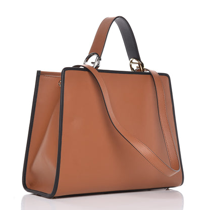 Fendi Vitello Century Opaco F is Fendi Bi-Color Regular Runaway Satchel Corteccia Black 4 of 13