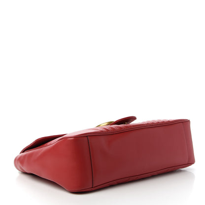 Gucci Calfskin Matelasse Large GG Marmont Shoulder Bag Hibiscus Red 5 of 14