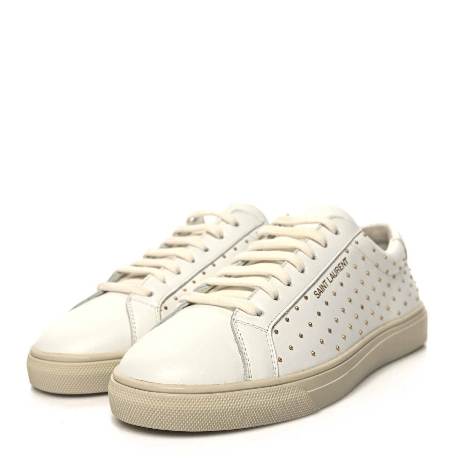 Saint Laurent Calfskin Womens Andy Pearl Low Top Sneakers 36 White 3 of 9
