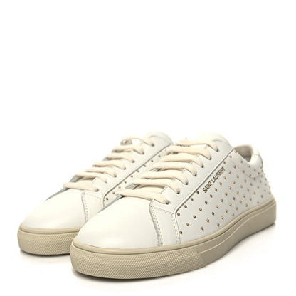 Saint Laurent Calfskin Womens Andy Pearl Low Top Sneakers 36 White 3 of 9