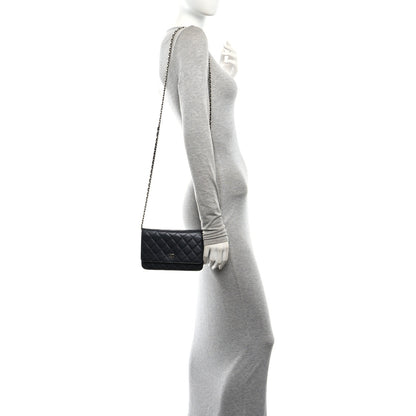 Chanel Lambskin Quilted Wallet On Chain WOC Black 2 of 11