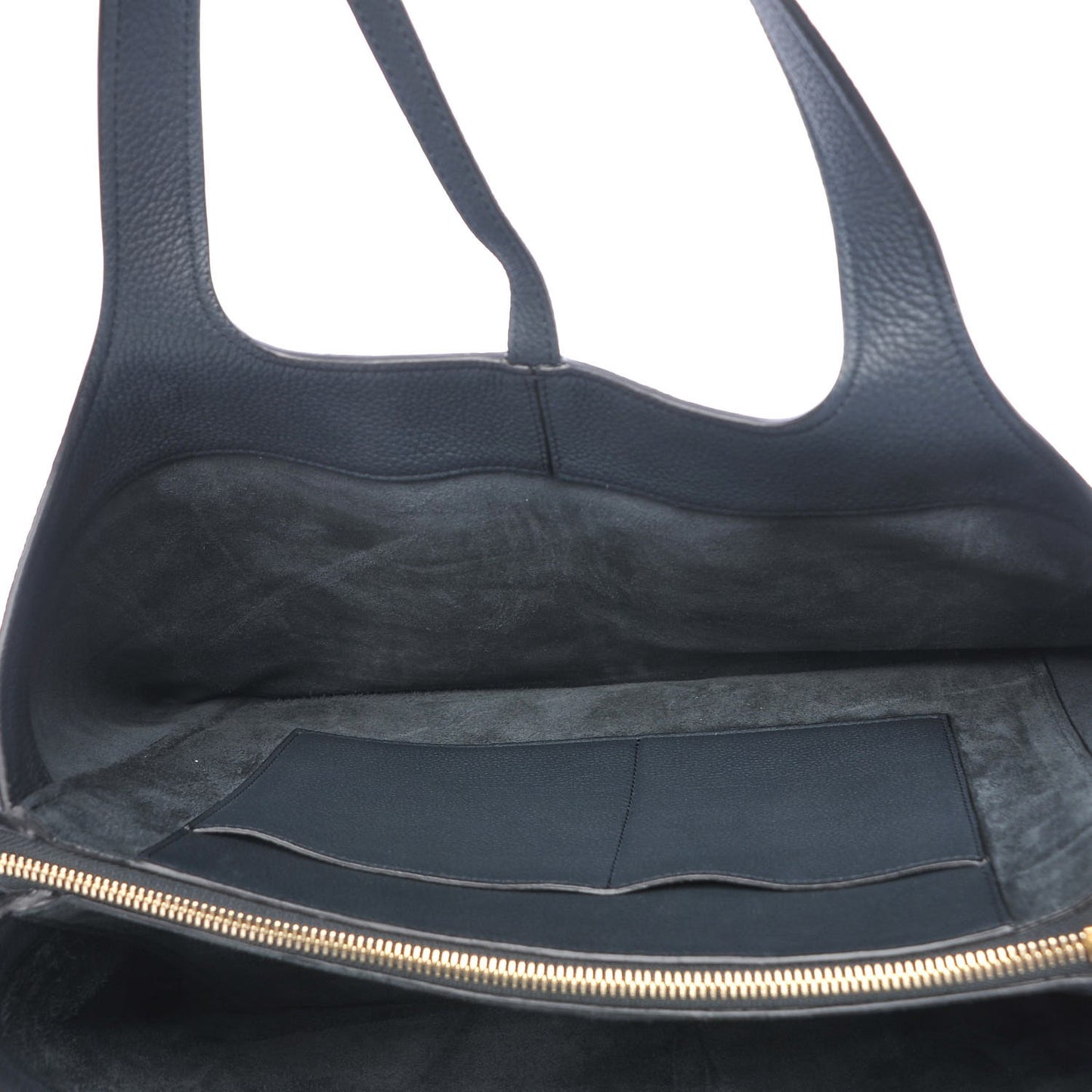 Baby Grained Calfskin Medium Tri-Fold Bag Dark Sea