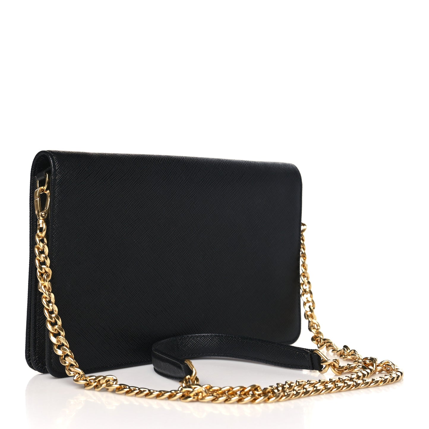 Saffiano Lux Mini Crossbody Bag Black
