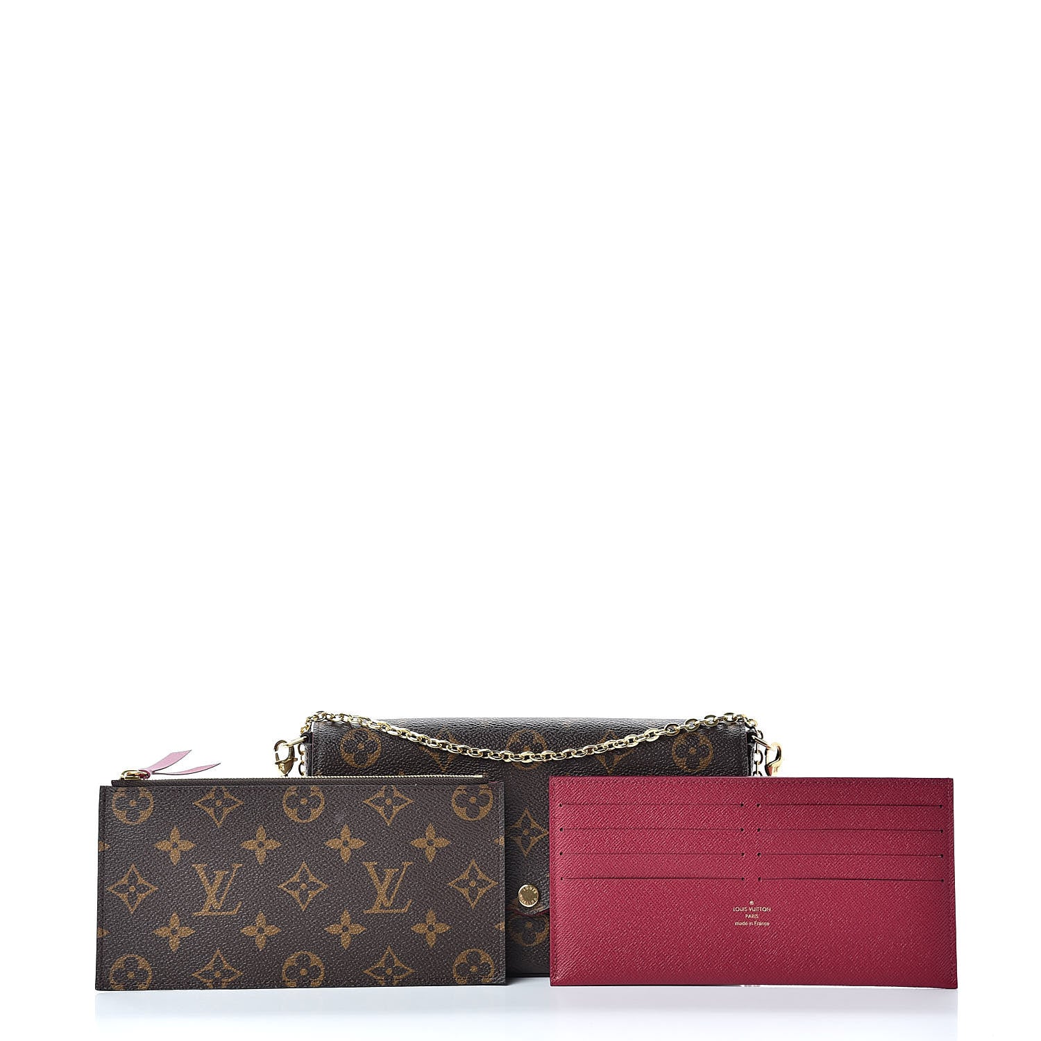 Louis Vuitton Monogram Pochette Felicie Chain Wallet Fuchsia 3 of 13
