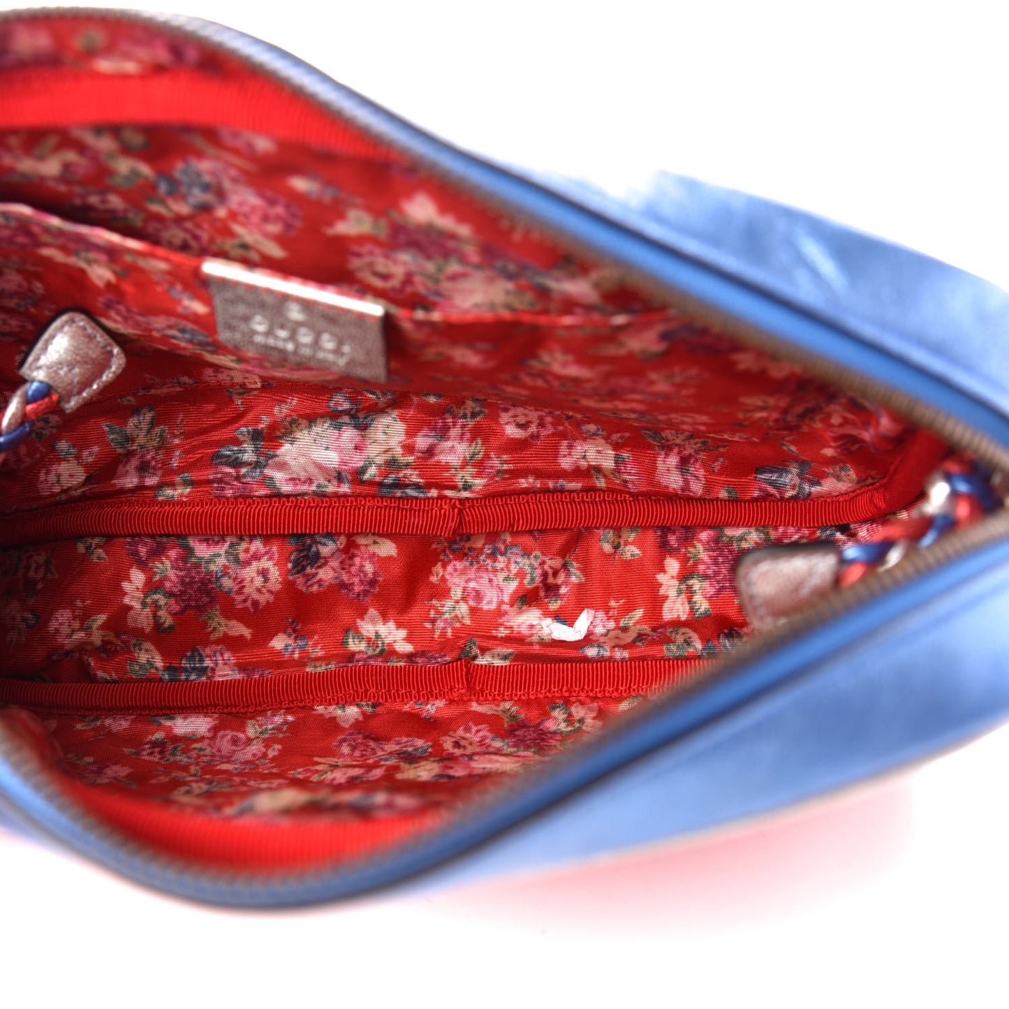 Laminated Nappa Trapuntata Small Zumi Shoulder Bag Rosso Marine Argento