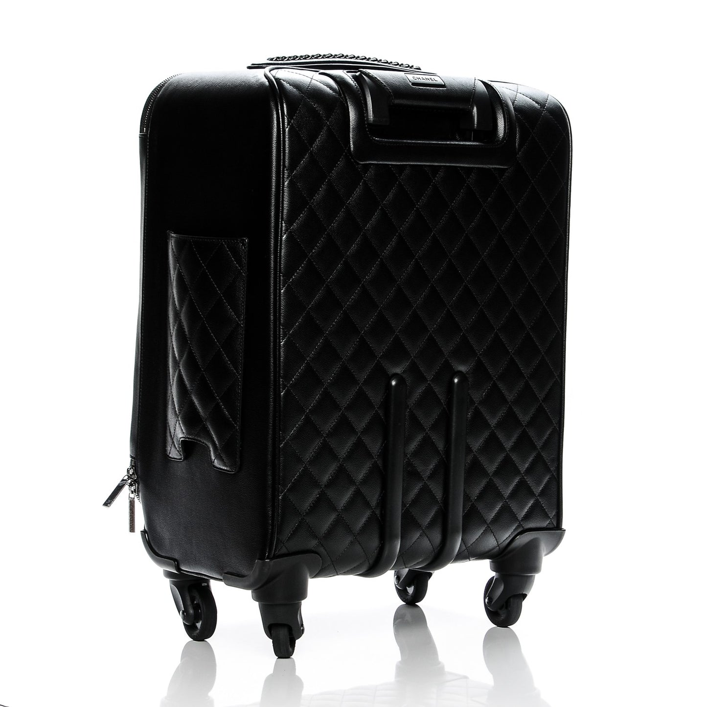 Caviar Quilted Coco Case Trolley Black