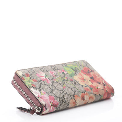 Gucci GG Supreme Monogram Blooms Zip Around Wallet Beige Multicolor Dry Rose 3 of 5