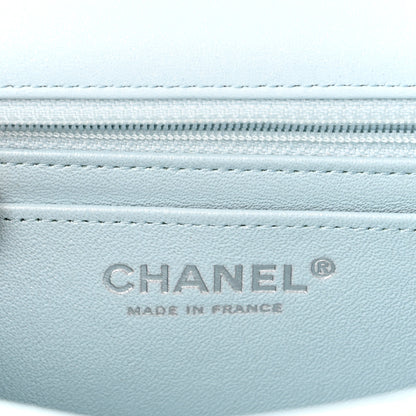 Chanel Perforated Lambskin Quilted Mini Rectangular Flap Light Blue Light Purple White 6 of 11