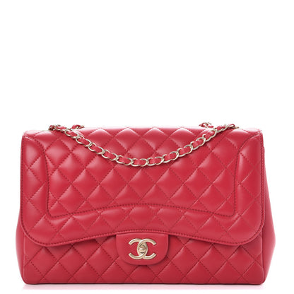 Chanel Lambskin Quilted Jumbo Mademoiselle Chic Flap Red 1 of 9