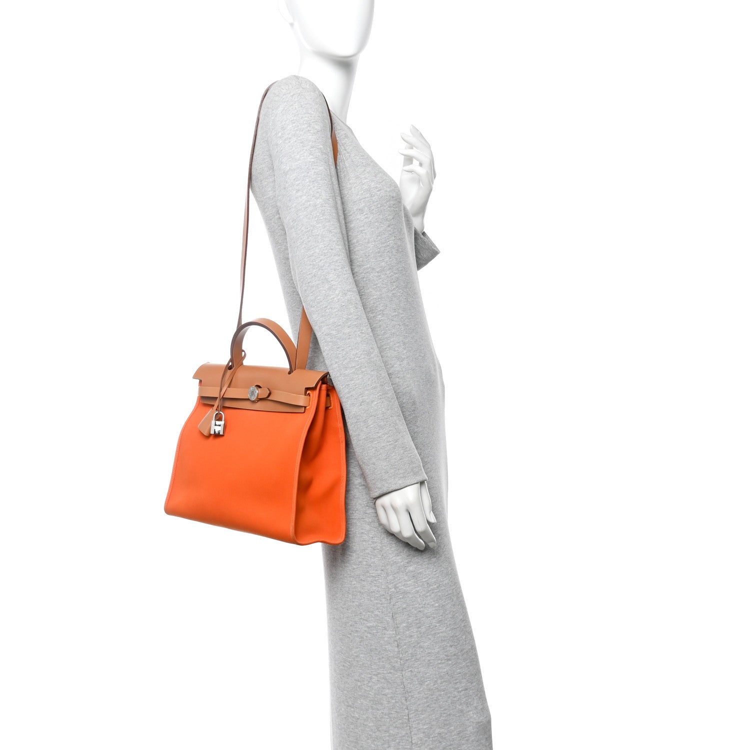 Hermes Vache Hunter Toile Herbag Zip 31 PM Orange 2 of 17