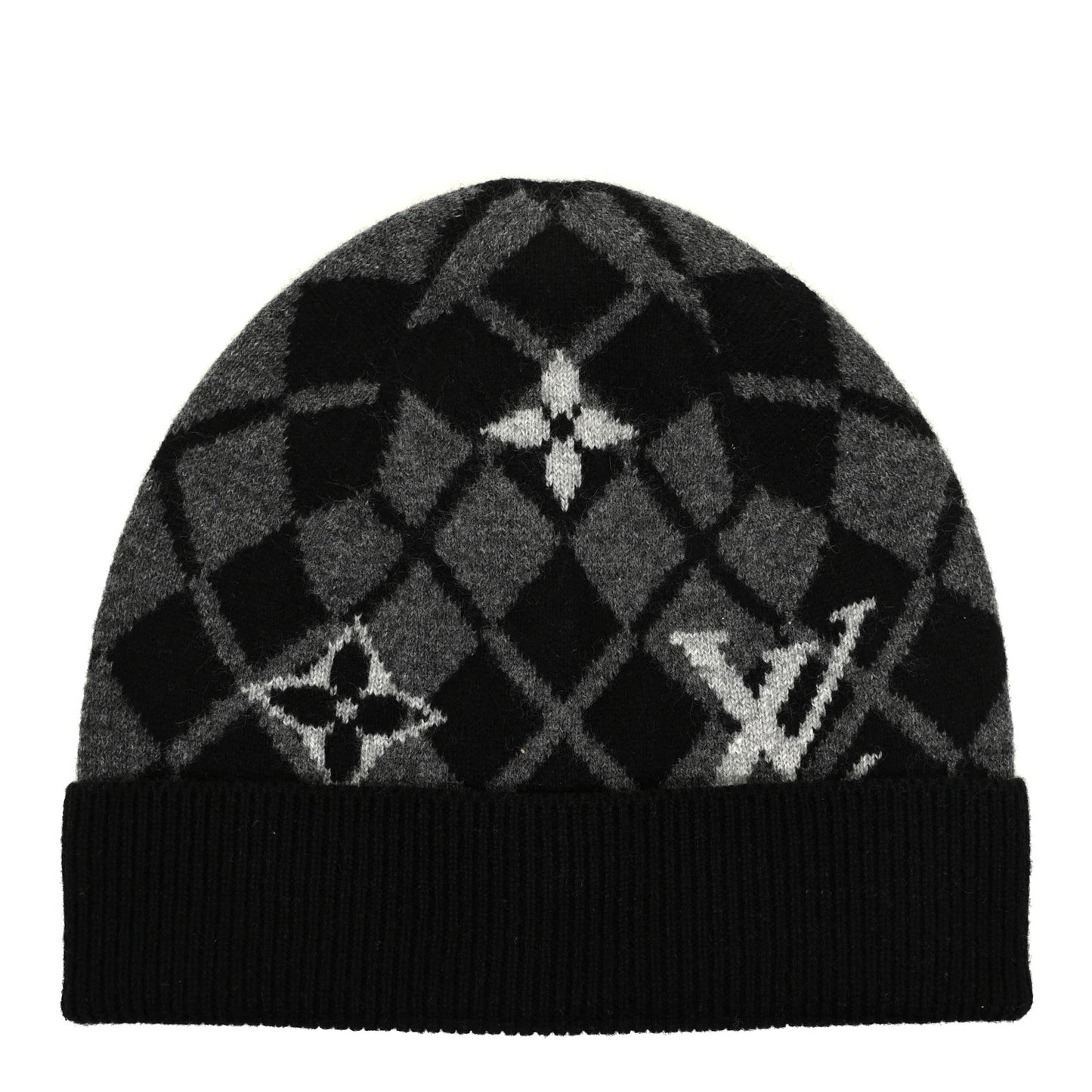 Cashmere Bonnet Monogram Mountain Beanie Gris