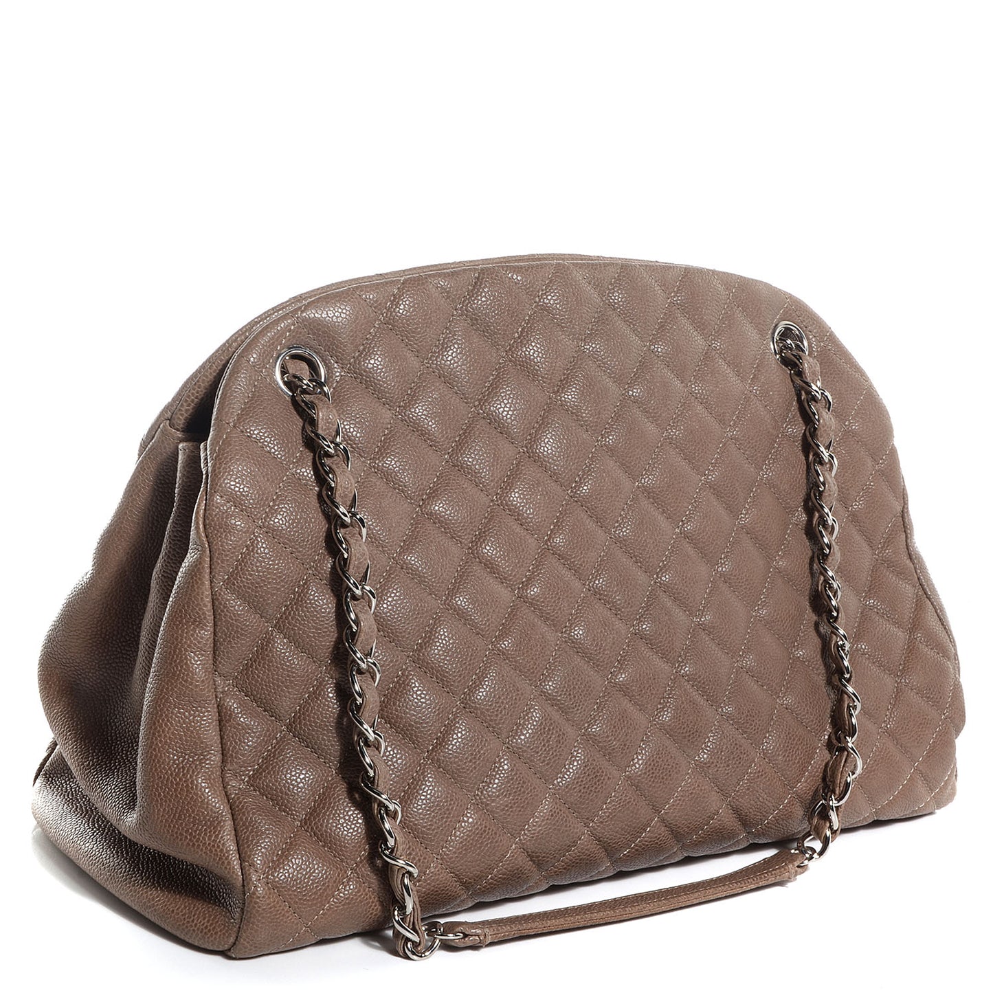 Caviar Quilted Large Just Mademoiselle Bowling Bag Grey