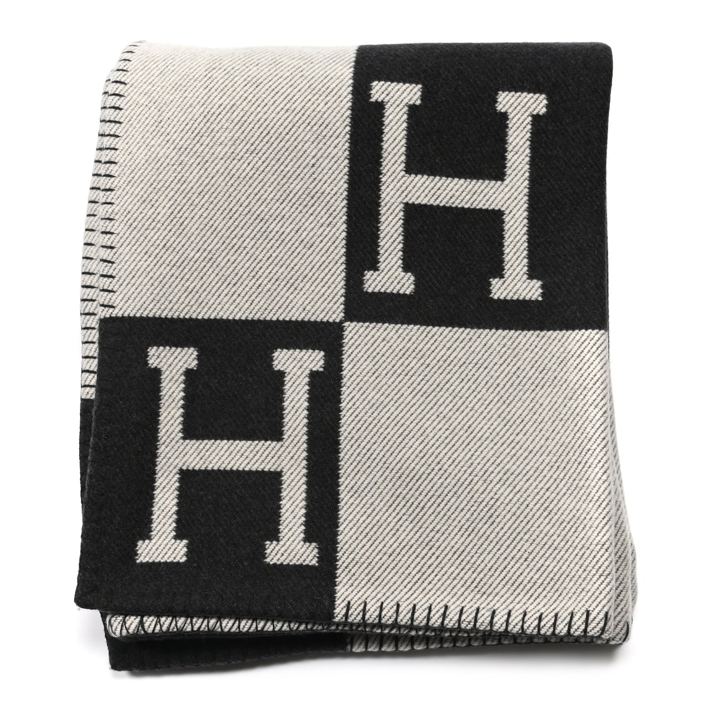 Wool Cashmere Avalon Blanket Ecru Gris Fonce