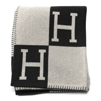 Hermes Wool Cashmere Avalon Blanket Ecru Gris Fonce 1 of 3